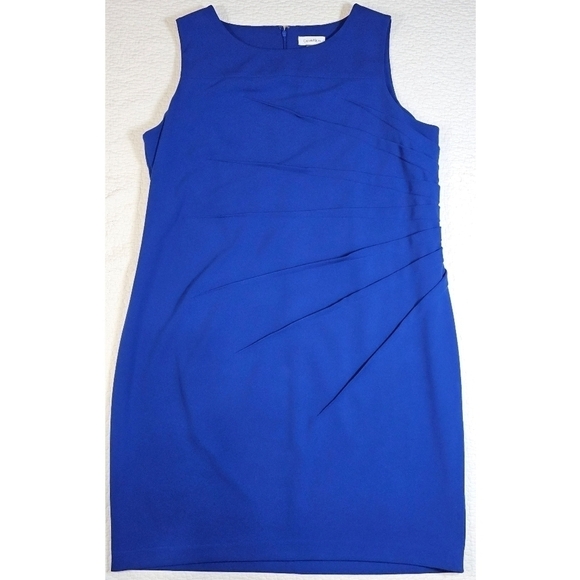 Calvin Klein Dresses & Skirts - Calvin Klein Royal Blue Starburst Pleated Sheath Dress